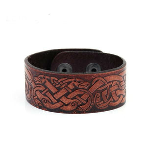 cosmic-knot-leather-cuff-dragon-bracelet