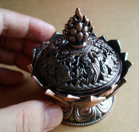 intricate-hand-made-tibetan-lotus-incense-burner