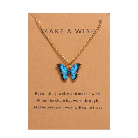 “Butterfly Kisses” Delicate Enamel Necklace