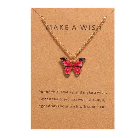 “Butterfly Kisses” Delicate Enamel Necklace