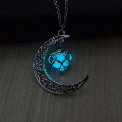 “The Moon Jewel” Glowing Crescent Necklace